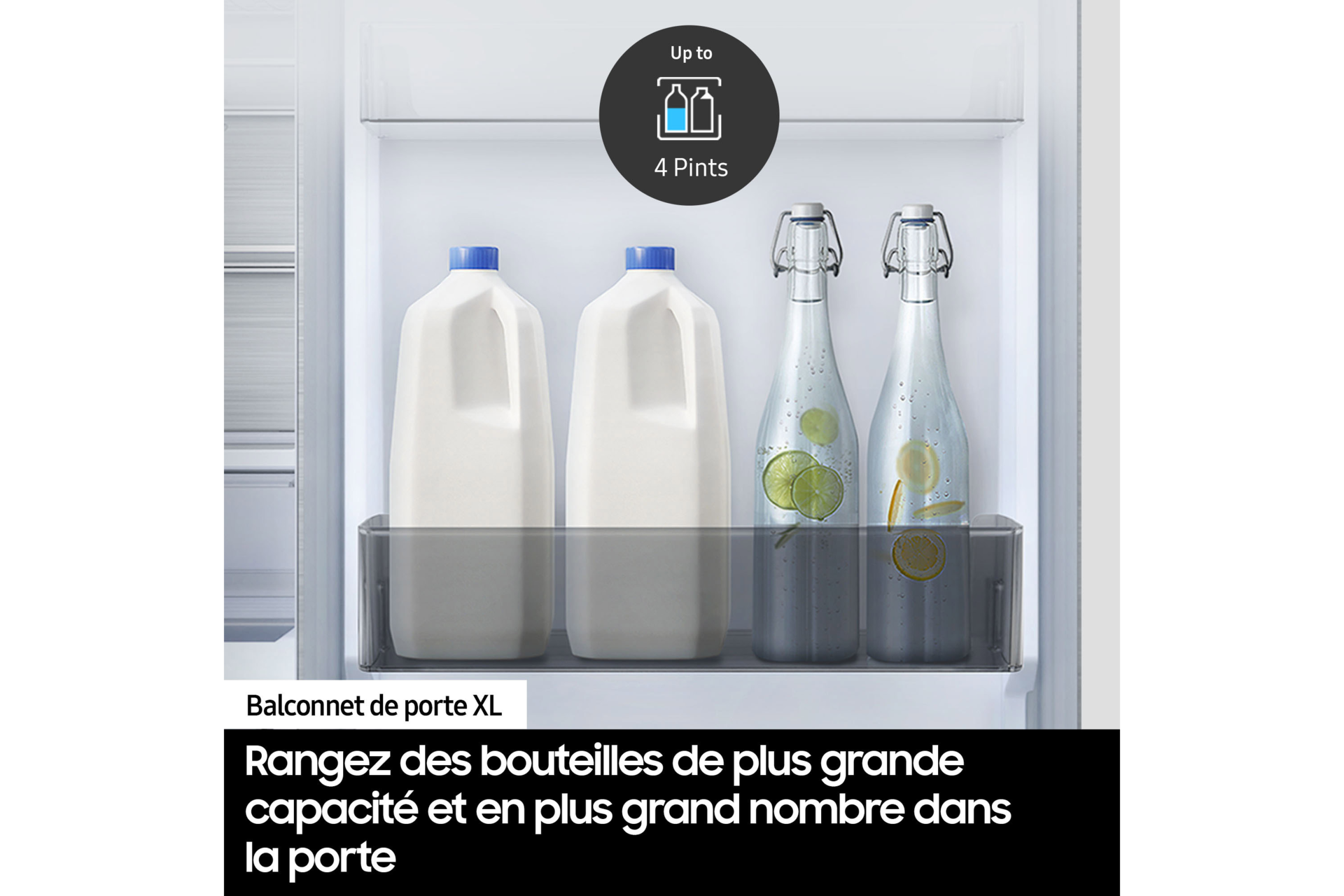 Réfrigérateur Combiné Samsung Bespoke AI - Noir-  No Frost : élimine l'accumulation de glace - 344L - Classe E -RB34C600EBN Noir