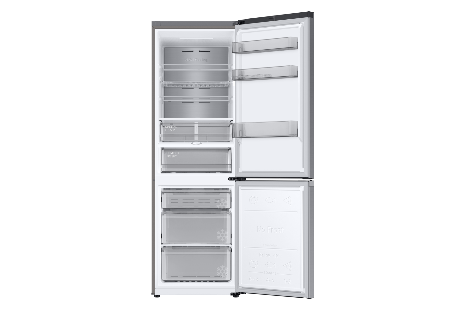 Bespoke AI Réfrigérateur Combiné Space Max 344L Front-Open Refined Inox 