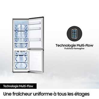 Réfrigérateur Combiné Samsung Bespoke AI - Carbone-  Connecté - 390L - Classe E -RB38C600EB1 Noir