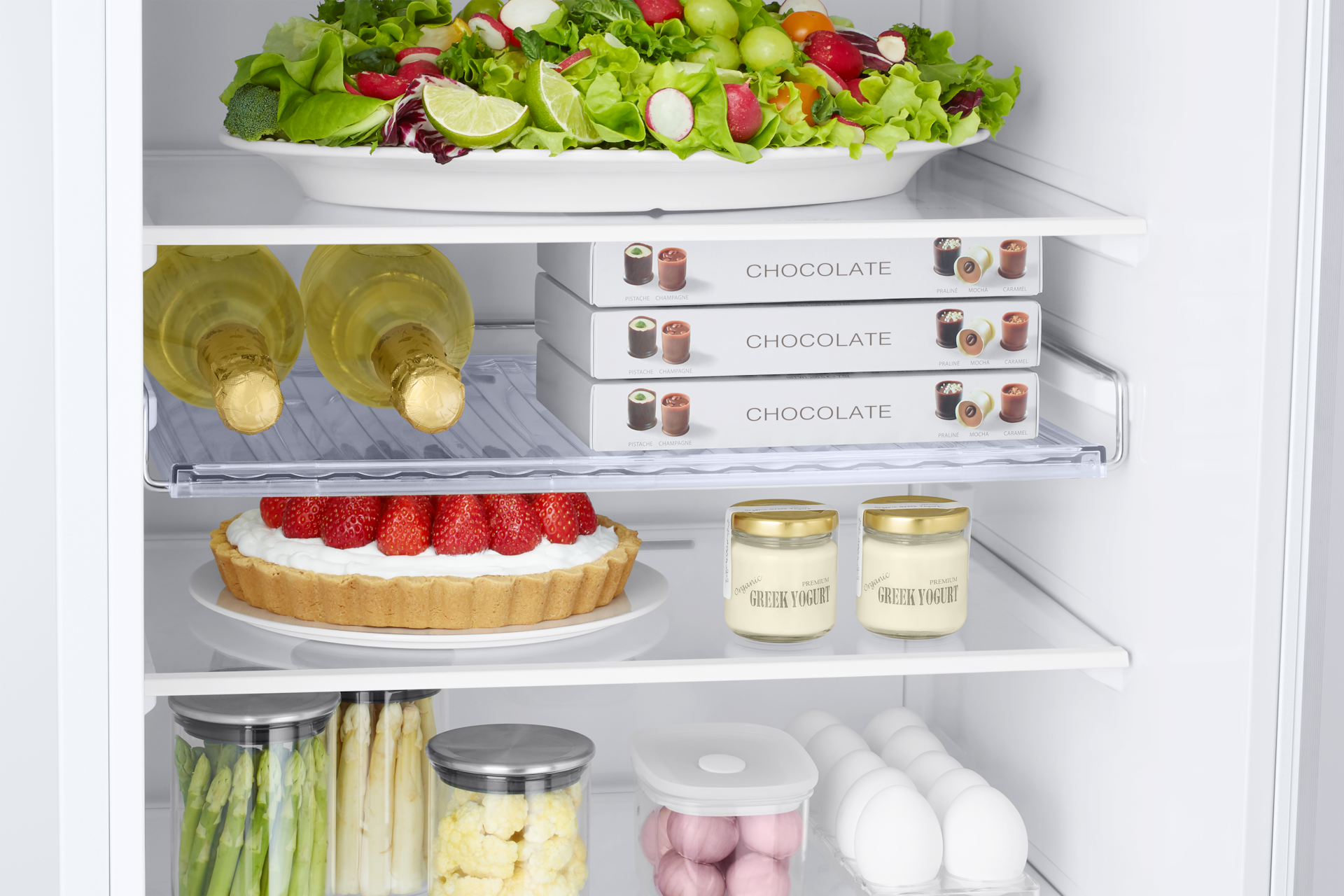 Bespoke AI Réfrigérateur Combiné Space Max 390L Detail-Wine-Shelf White 