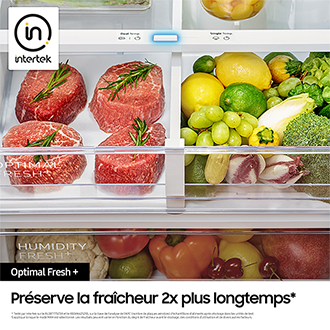 Réfrigérateur Combiné Samsung Bespoke AI - Platinum Inox-  Connecté - 387L - Classe A -RB38C7B6AS9 Silver