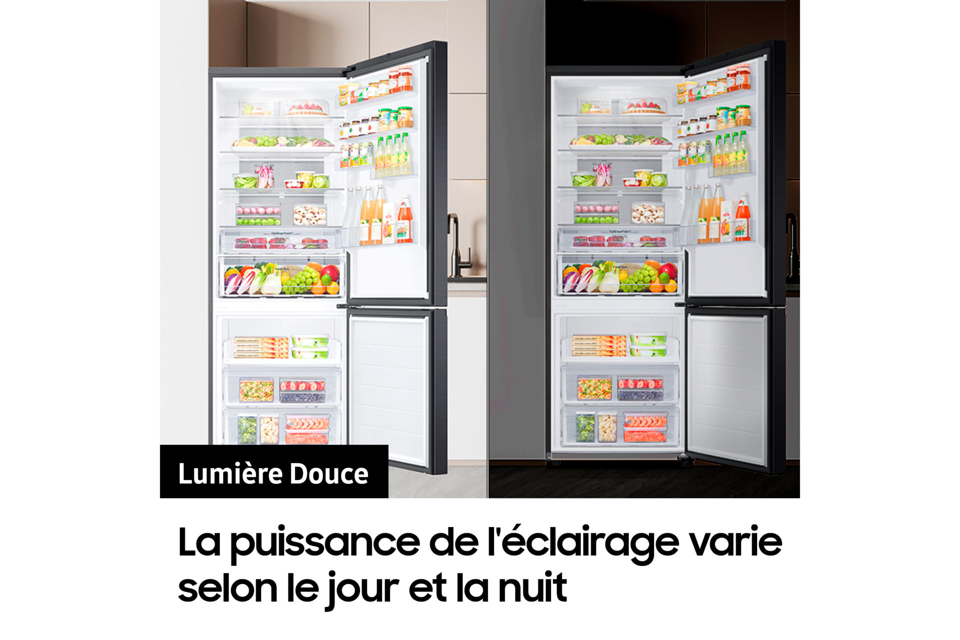 Réfrigérateur Combiné Samsung Bespoke AI - Carbone -  No Frost : élimine l'accumulation de glace - 508L - Classe E -RB50DG601EB1 Carbone