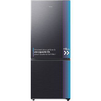 Réfrigérateur Combiné Samsung Bespoke AI - Carbone -  No Frost : élimine l'accumulation de glace - 508L - Classe E -RB50DG601EB1 Carbone