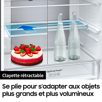 Réfrigérateur Combiné Samsung Bespoke AI - Carbone -  No Frost : élimine l'accumulation de glace - 508L - Classe E -RB50DG601EB1 Carbone