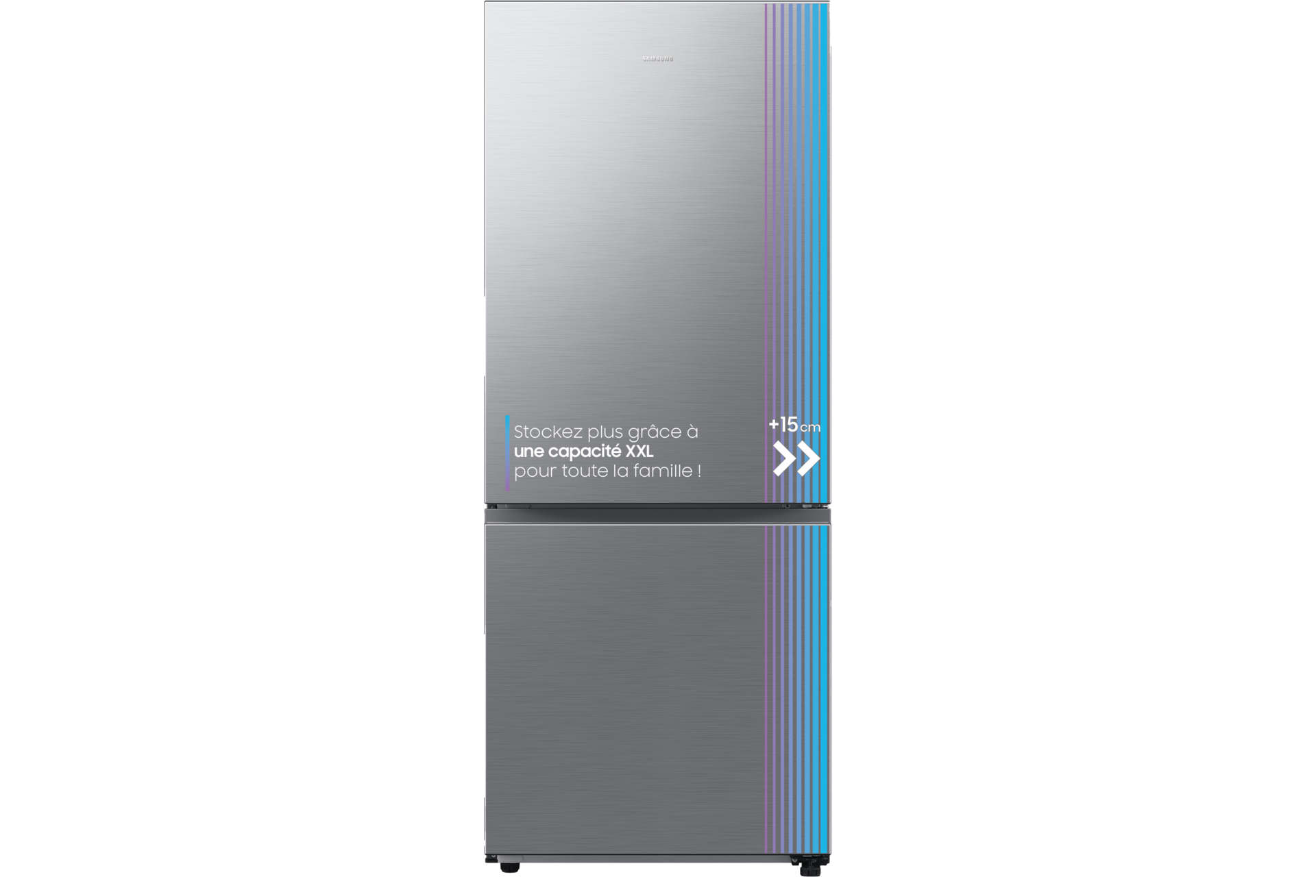 Réfrigérateur Combiné Samsung Bespoke AI - Twist Ice - 508L - Classe E -RB50DG602ES9 Platinum Inox