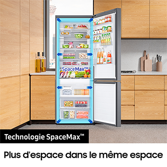 Réfrigérateur Combiné Samsung Bespoke AI - Twist Ice - 508L - Classe E -RB50DG602ES9 Platinum Inox