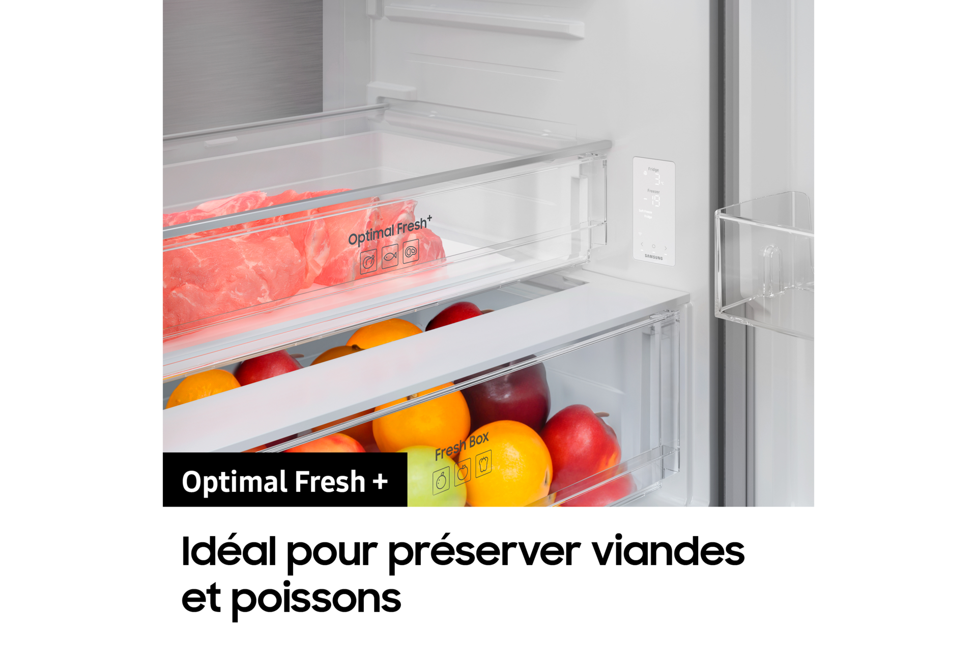 Réfrigérateur Combiné Samsung Bespoke AI - Platinum Inox-  Connecté - 538L - Classe A - RB53DG706AS9 Platinum Inox