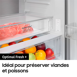 Réfrigérateur Combiné Samsung Bespoke AI - Platinum Inox-  Connecté - 538L - Classe A - RB53DG706AS9 Platinum Inox