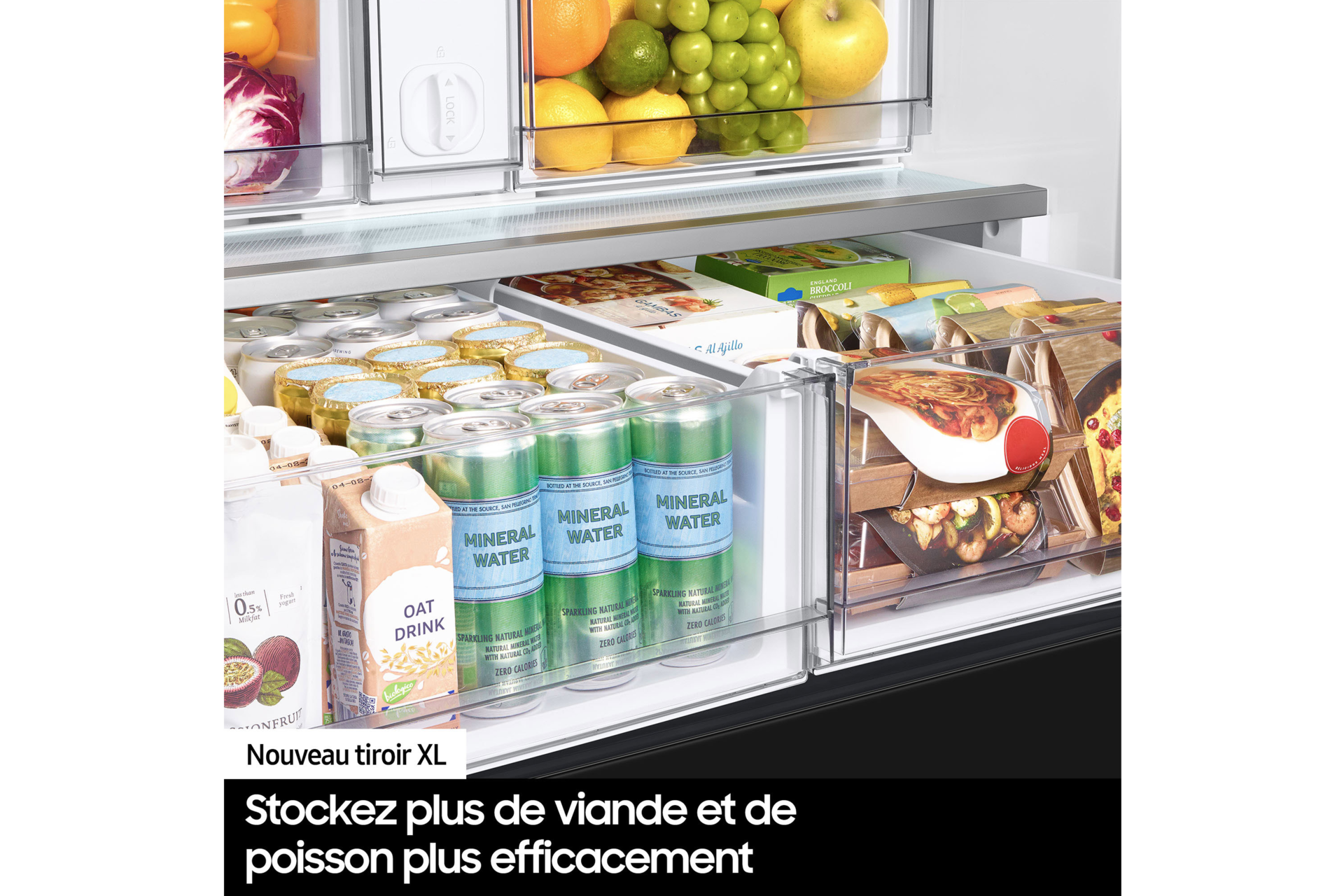 Réfrigérateur Samsung Bespoke AI Multi-portes - 674L -  Classe E -RF24BB620EB1 Carbone