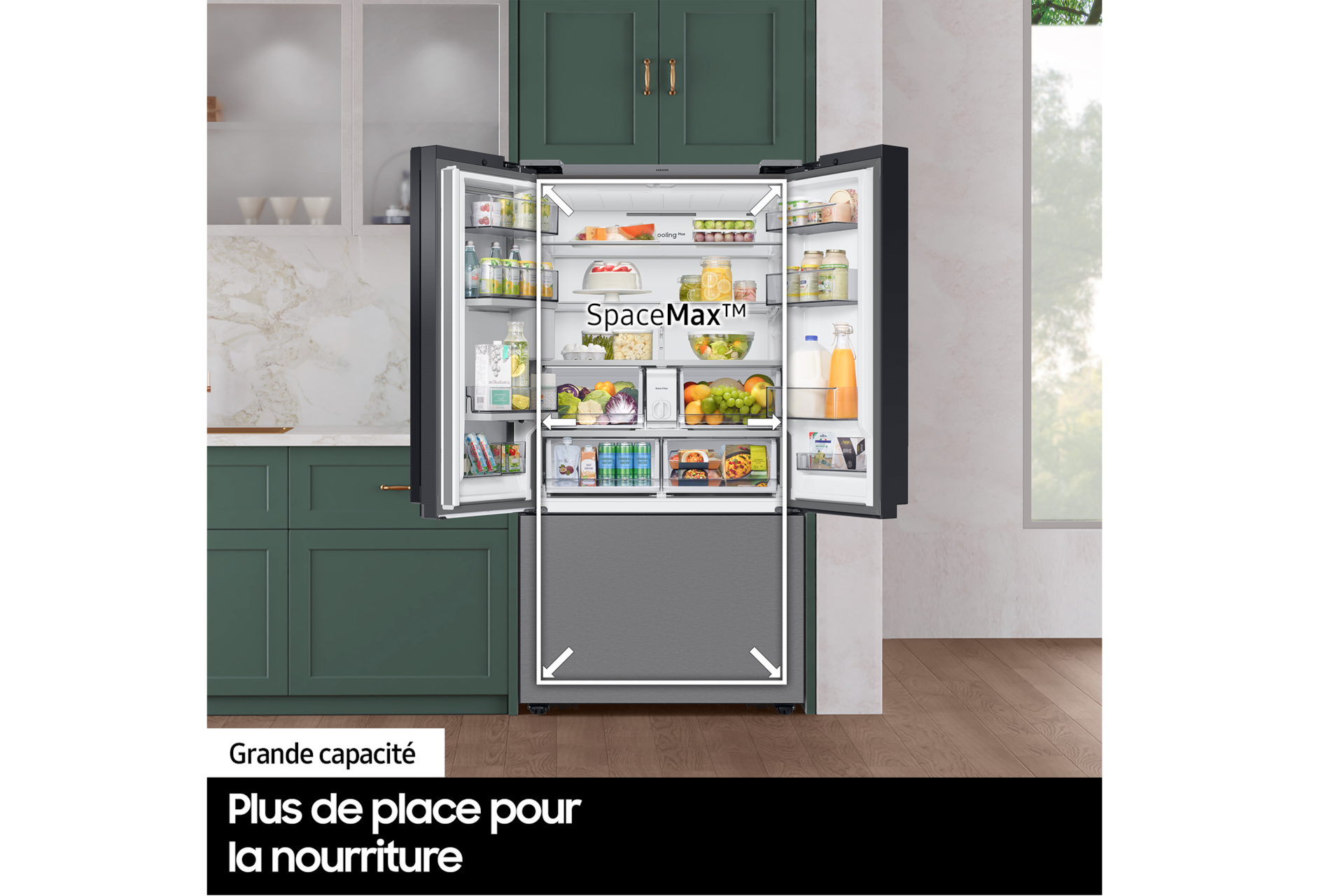 Réfrigérateur Samsung Bespoke AI Multi-portes - 674L -  Classe E -RF24BB620EB1 Carbone