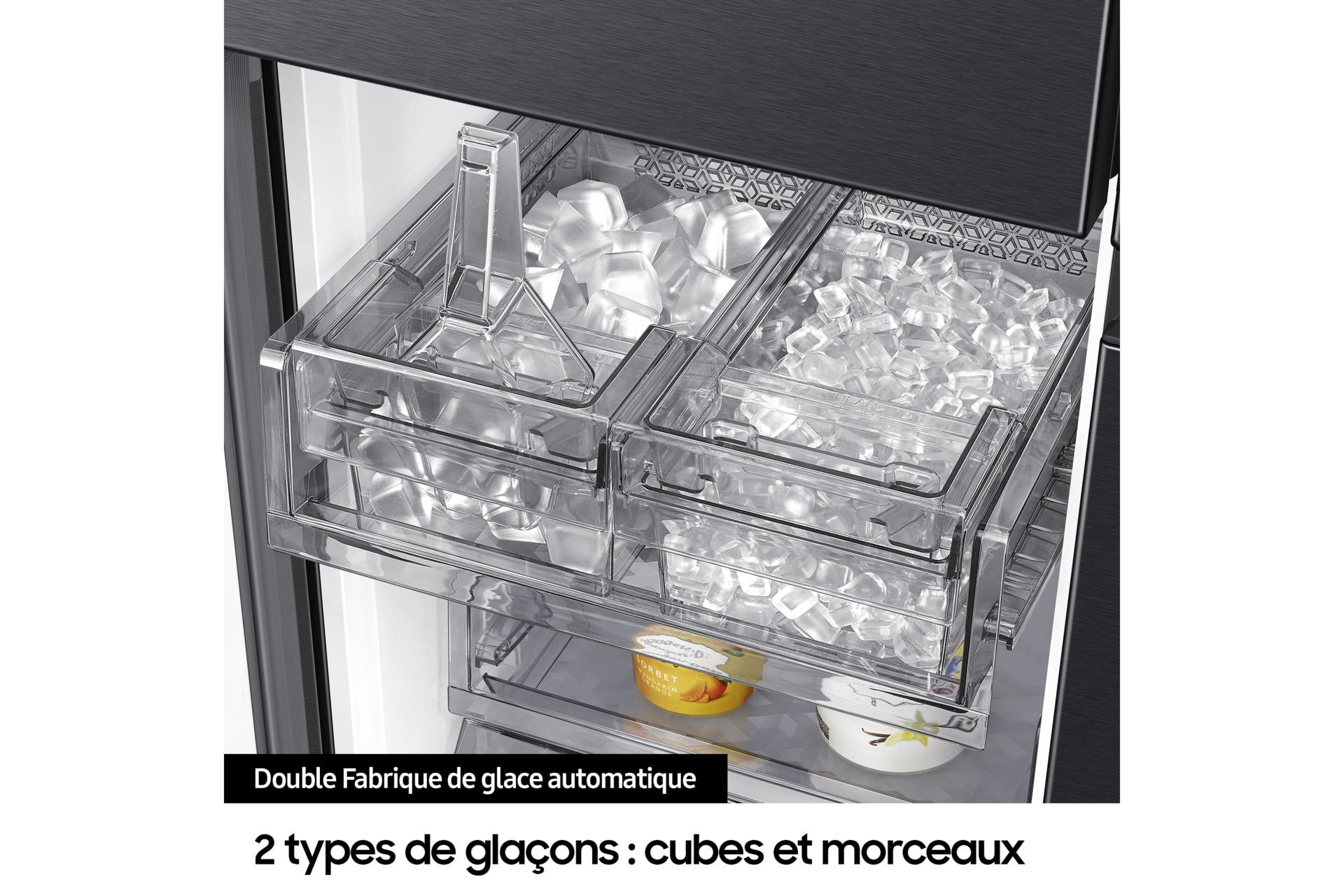 Réfrigérateur Samsung Bespoke AI Multi-portes- Carafe à remplissage auto - 674L -  Classe E -RF24BB620ES9 Platinum Inox