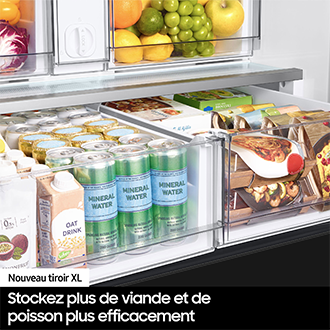 Réfrigérateur Samsung Bespoke AI Multi-portes- Carafe à remplissage auto - 674L -  Classe E -RF24BB620ES9 Platinum Inox