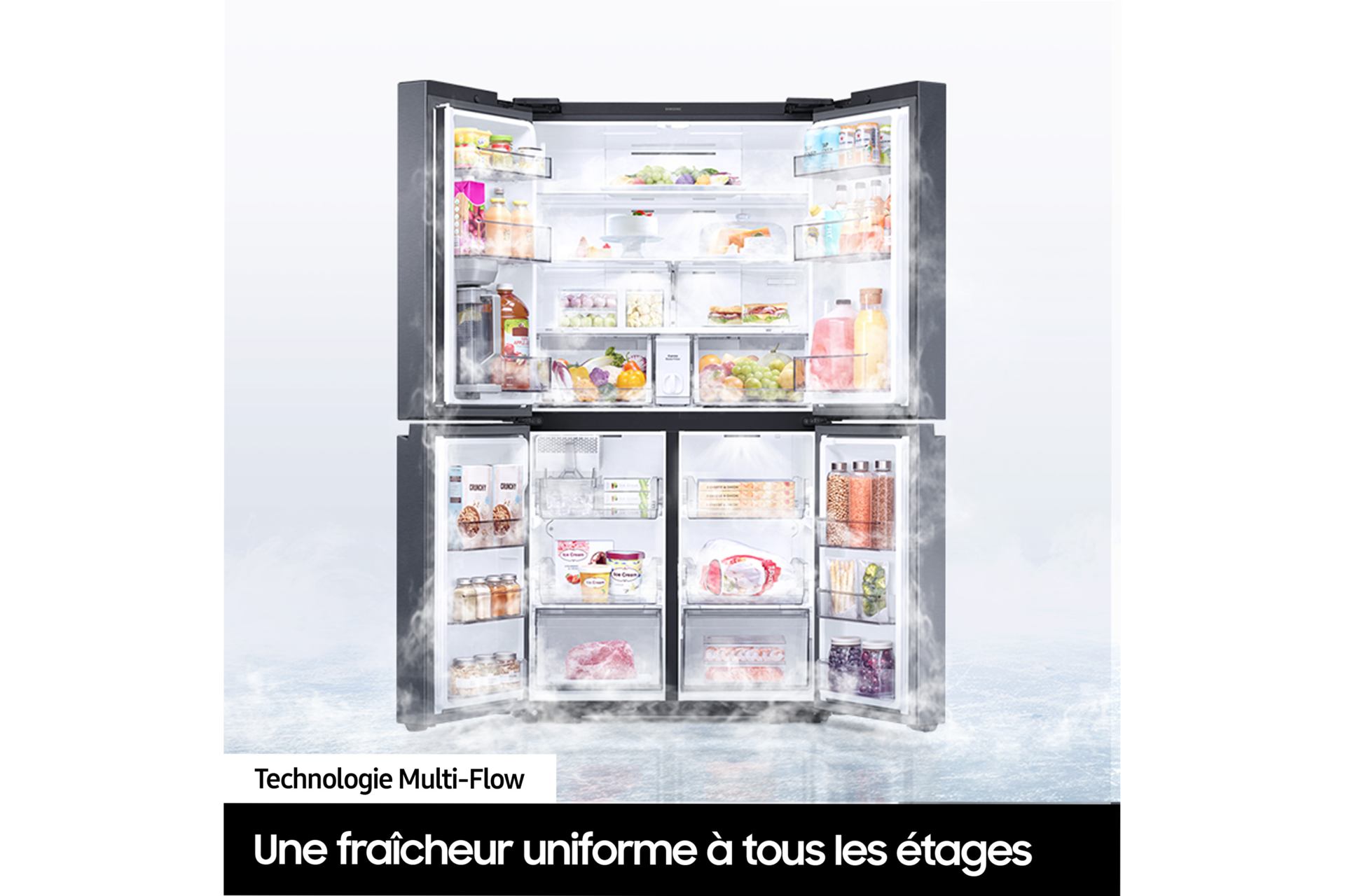 Réfrigérateur Samsung Bespoke AI Multi-portes- Carafe à remplissage auto - 649L -  Classe E -RF59C701EB1 Noir