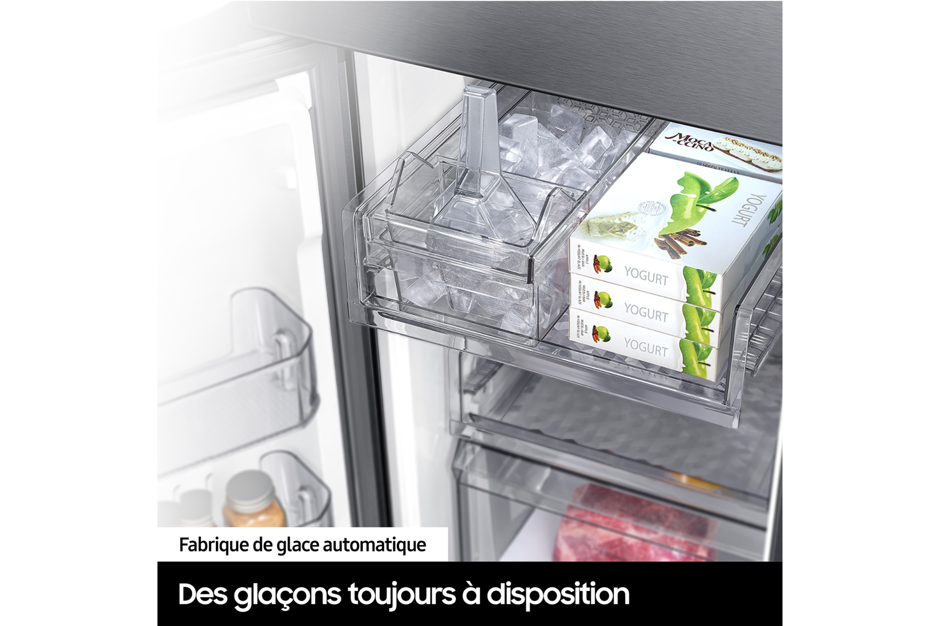 Réfrigérateur Samsung Bespoke AI Multi-portes- Carafe à remplissage auto - 649L -  Classe E -RF59C701ES9  Platinum Inox