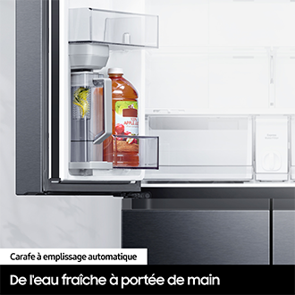 Réfrigérateur Samsung Bespoke AI Multi-portes- Carafe à remplissage auto - 649L -  Classe E -RF59C701ES9  Platinum Inox