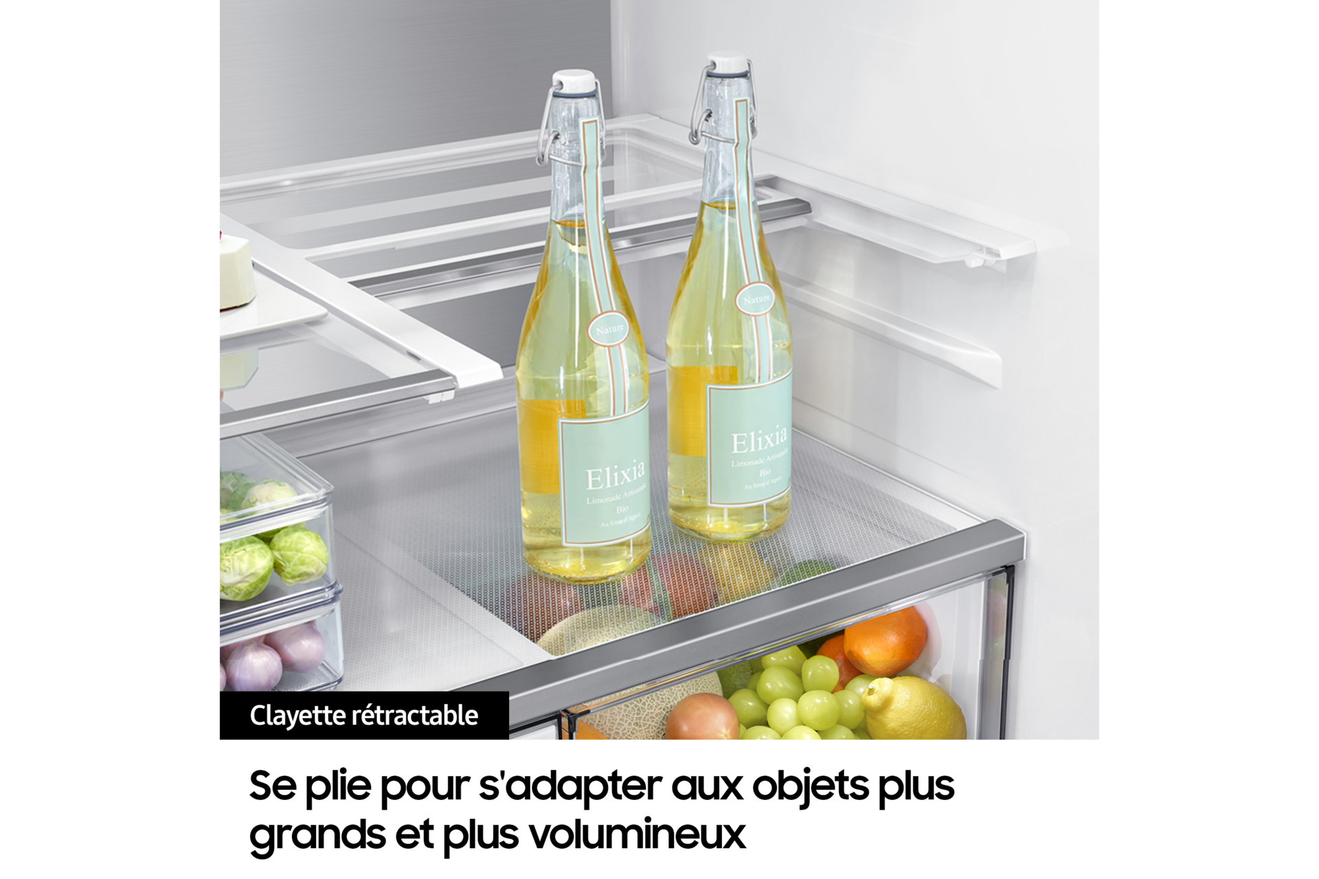 Réfrigérateur Samsung Bespoke AI Multi-portes- Triple Cooling - 646L -  Classe E -RF65DG960ESG Inox anthracite