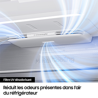 Réfrigérateur Samsung Bespoke AI Multi-portes- Triple Cooling - 646L -  Classe E -RF65DG960ESG Inox anthracite
