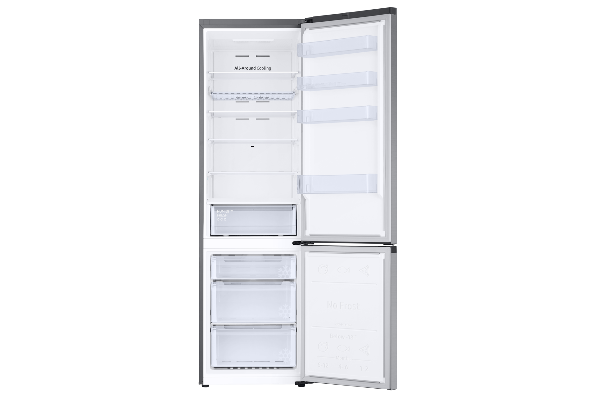Bespoke AI Réfrigérateur Combiné Space Max 390L Front-Open-without-food Silver 