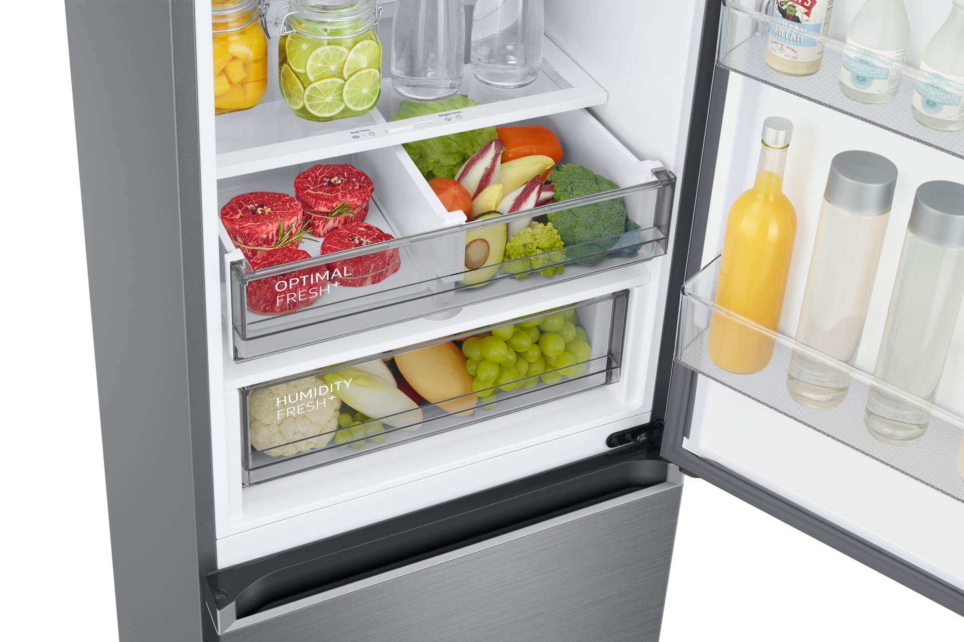 Réfrigérateur Combiné Twin Cooling 387L Detail-Tempt-Zone2 Silver 