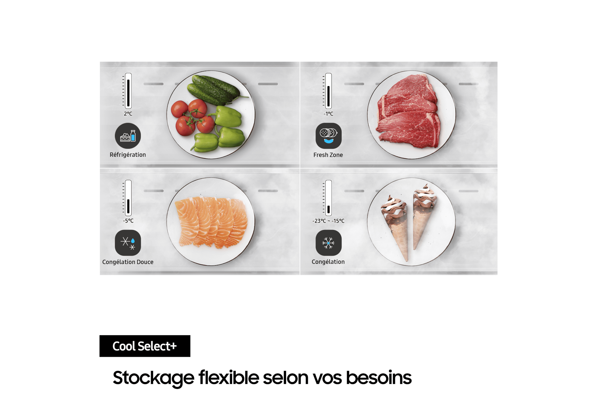 Bespoke AI Réfrigérateur Combiné Twin Cooling 387L Inox anti-trace