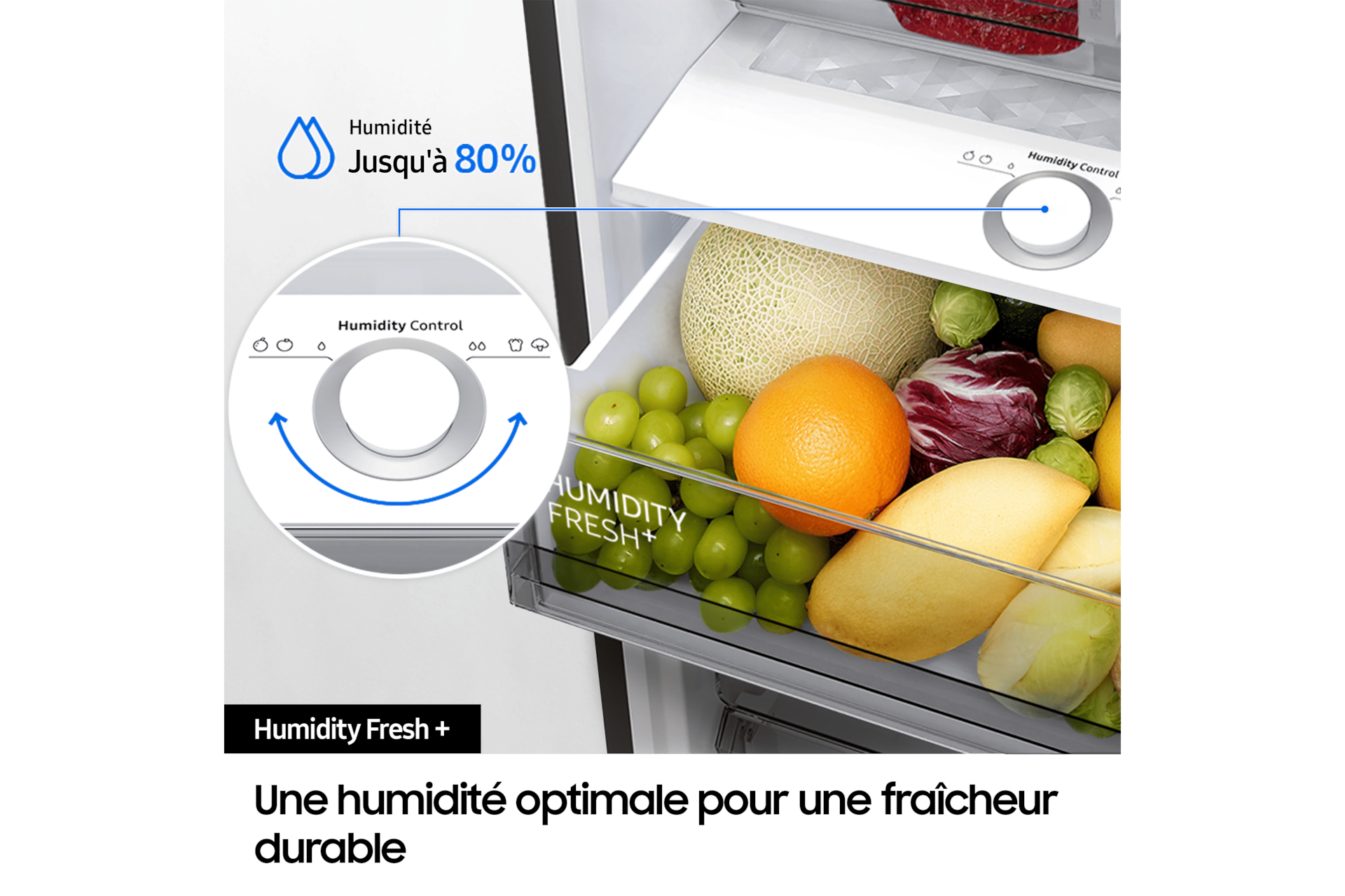 Bespoke AI Réfrigérateur Combiné Twin Cooling 387L Inox anti-trace