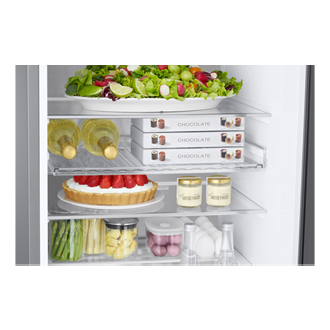Réfrigérateur Combiné Twin Cooling 387L Detail-Wine-Shelf Silver 