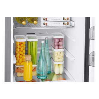 Réfrigérateur Combiné Twin Cooling 387L Detail-Step-Foldable-Shelf Silver 