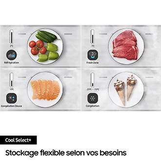 Bespoke AI Réfrigérateur Combiné Twin Cooling 387L Inox anti-trace