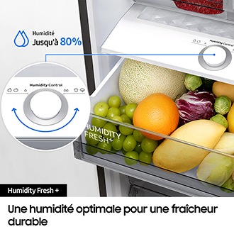 Bespoke AI Réfrigérateur Combiné Twin Cooling 387L Inox anti-trace