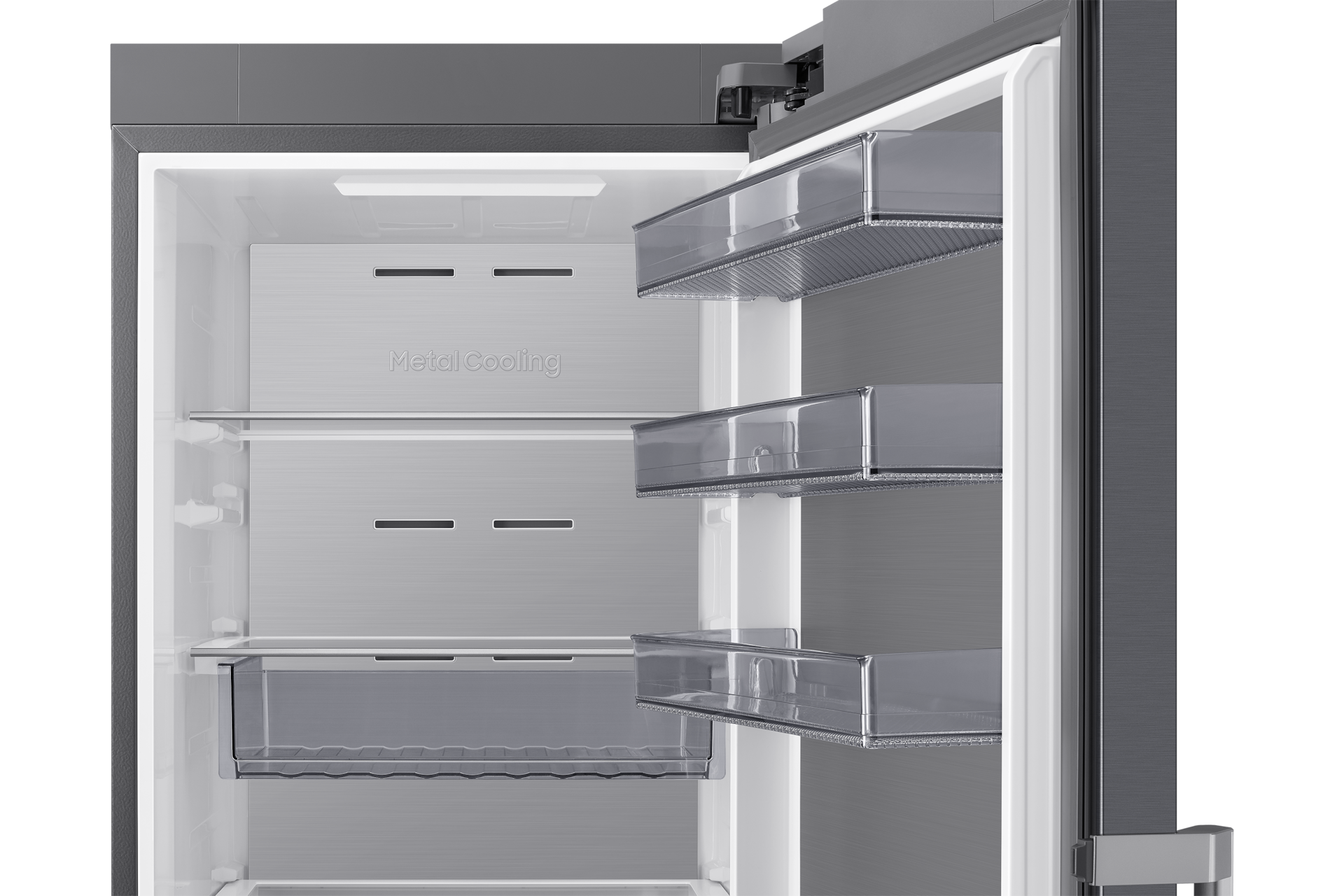 Bespoke AI Réfrigérateur 1 Porte Space Max 387L Detail-Metal-Duct Silver 