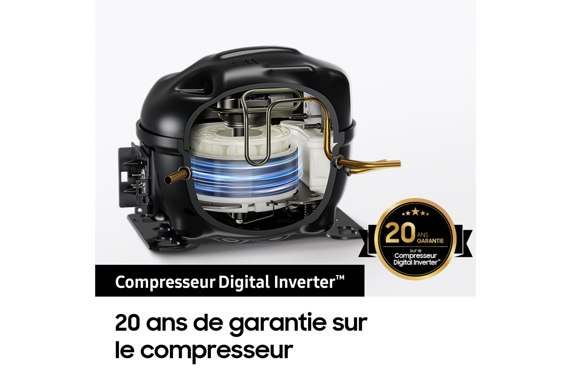 Réfrigérateur Samsung Bespoke AI - Américain - Carbone-  Metal Cooling: retient le froid de l'air - 640 L-  Classe D - RS70F64KDF Noir