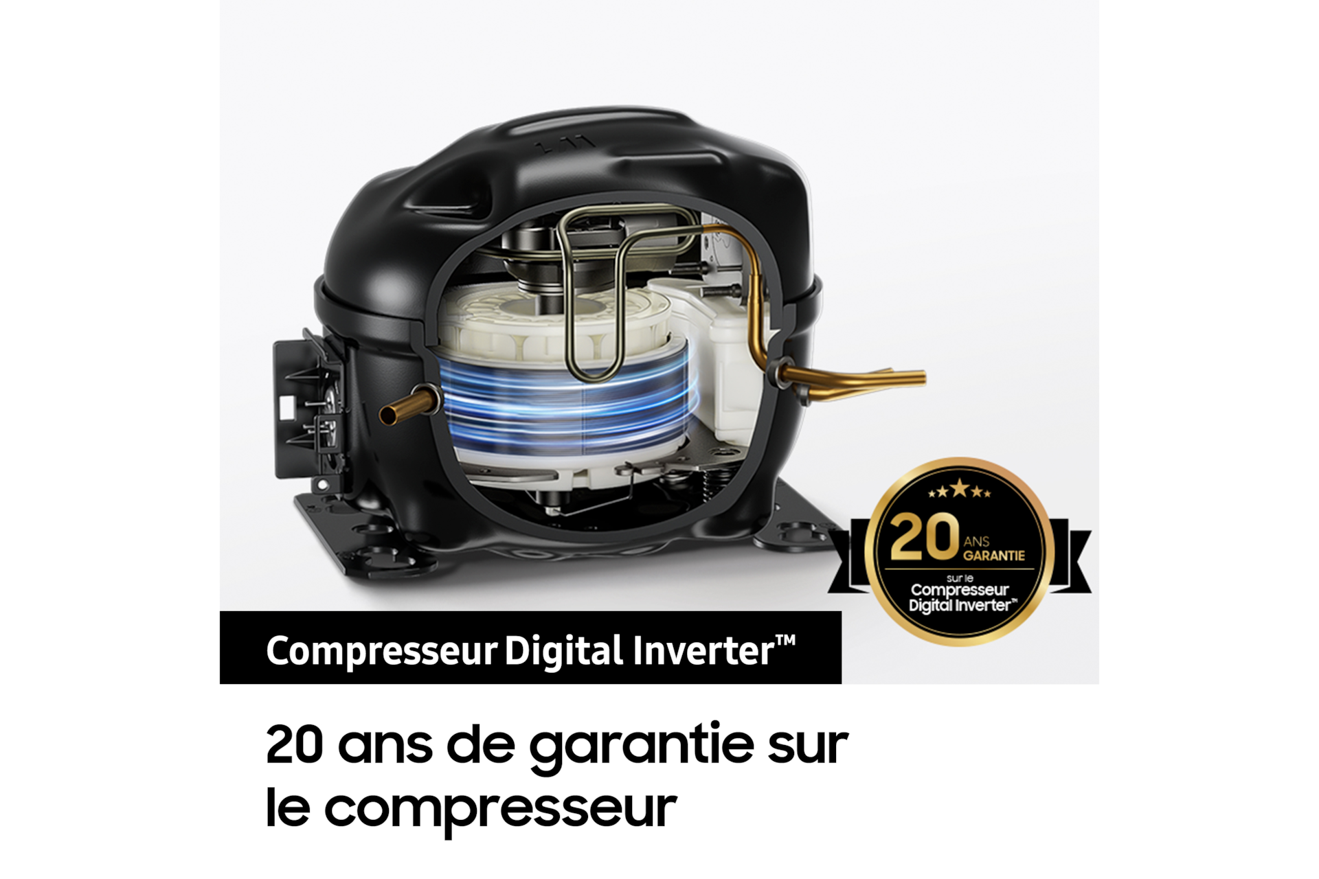 Réfrigérateur Samsung Bespoke AI - Américain- Platinum Inox- Metal Cooling: retient le froid de l'air - 634 L- Classe B - RS70F66KBT Platinum Inox