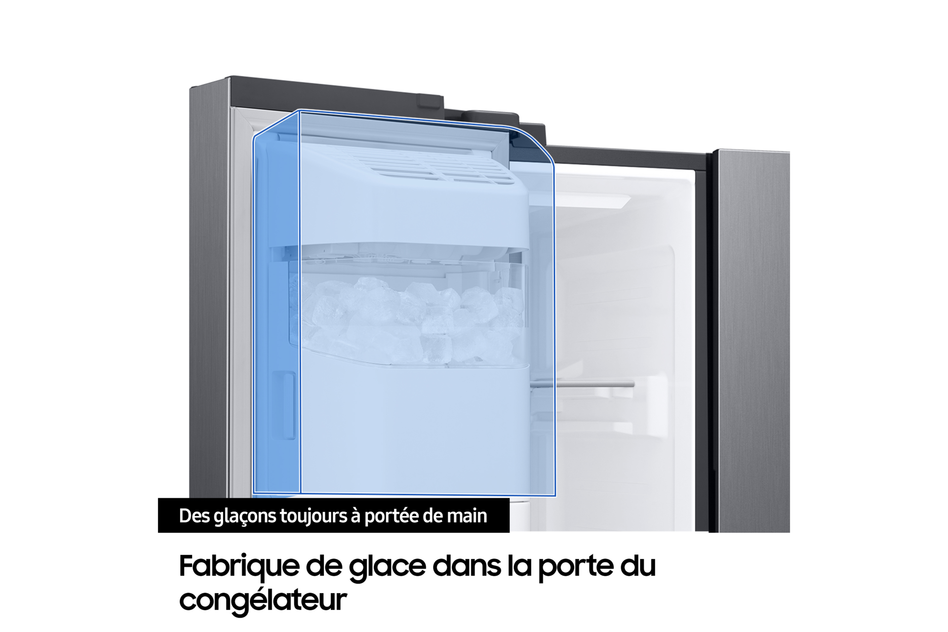 Réfrigérateur Samsung Bespoke AI - Américain - Platinum Inox-  Metal Cooling: retient le froid de l'air - 634 L-  Classe C - RS70F66KCT Platinum Inox