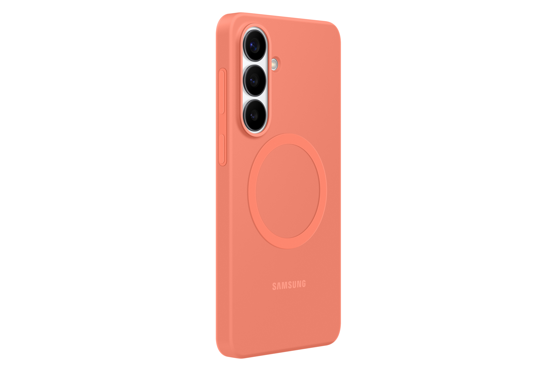 Coque en silicone magnétique Samsung Galaxy S26+ vue de dos côté gauche