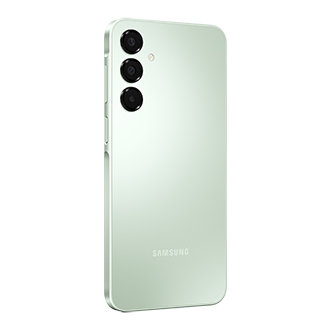 Smartphone Samsung Galaxy A16 couleur vert deau vue de dos côté gauche