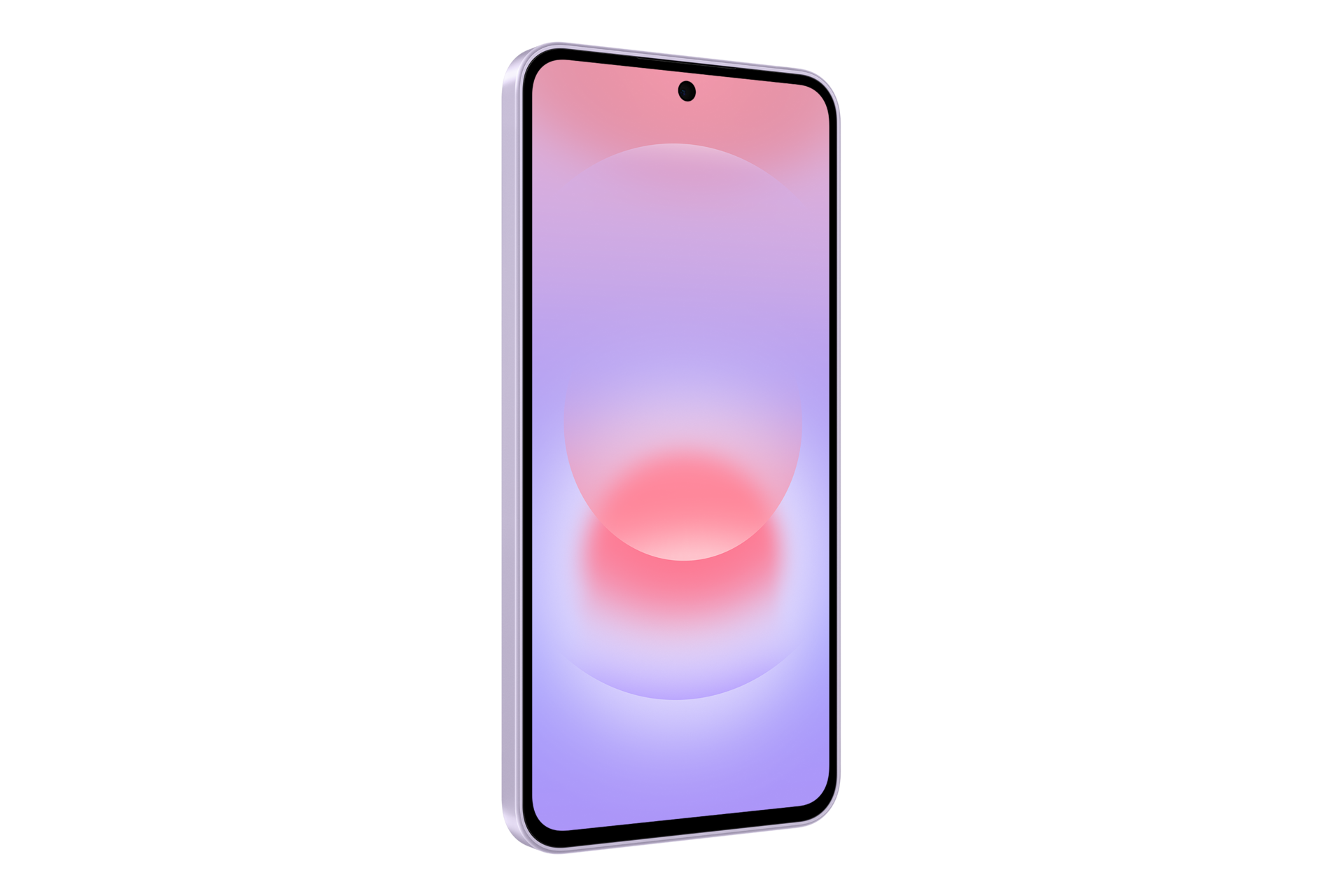 Smartphone Samsung Galaxy A37 couleur Lavande vue de face côté gauche