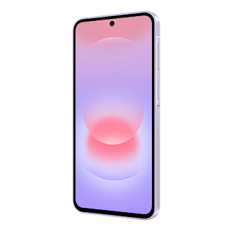 Smartphone Samsung Galaxy A37 couleur Lavande vue de face côté droit