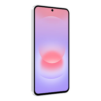 Smartphone Samsung Galaxy A37 couleur Blanc vue de face côté gauche