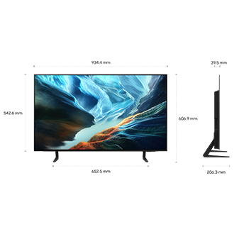 42" OLED S92H 4K Samsung Vision AI Smart TV Sans Reflet (2026) Graphite - Dimensions