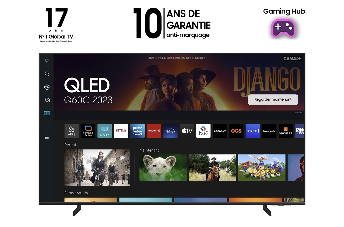 Télécommande Universelle de Rechange pour Samsung Smart-TV LCD LED UHD QLED  4K HDR, avec Netflix, vidéo Prime Rakuten-TV Boutons