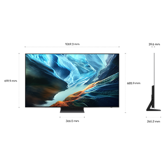 48" OLED S92H 4K Samsung Vision AI Smart TV Sans Reflet (2026) Graphite - Dimensions