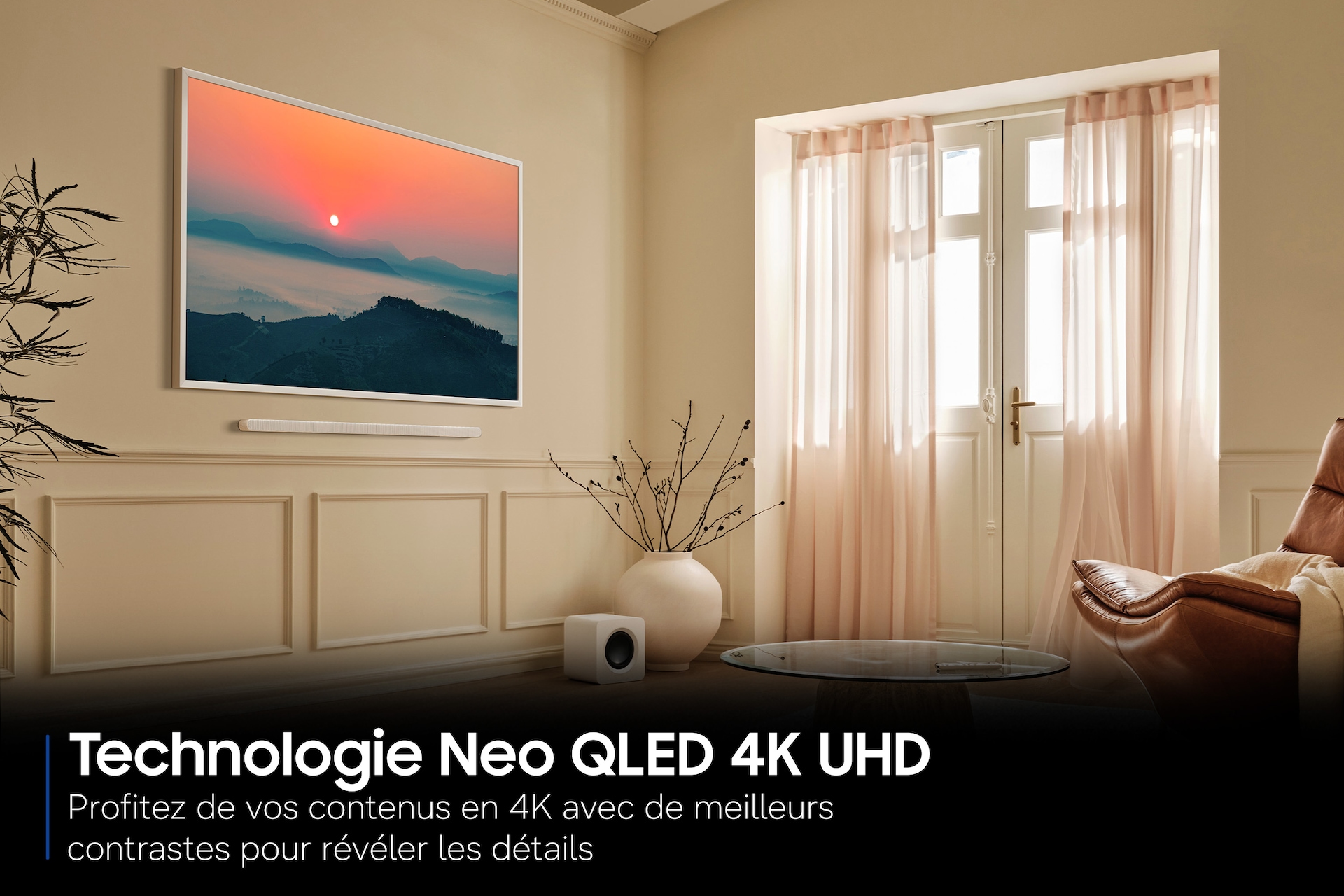 TV The Frame Pro 55'' Neo QLED 2026 Front4 Black Modern Frame Design with Wireleess One Connect