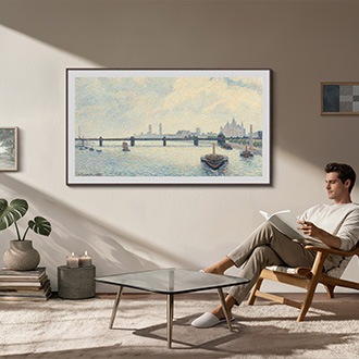 TV The Frame Pro 55'' Neo QLED 2026 L-Perspective2 Black Modern Frame Design with Wireleess One Connect