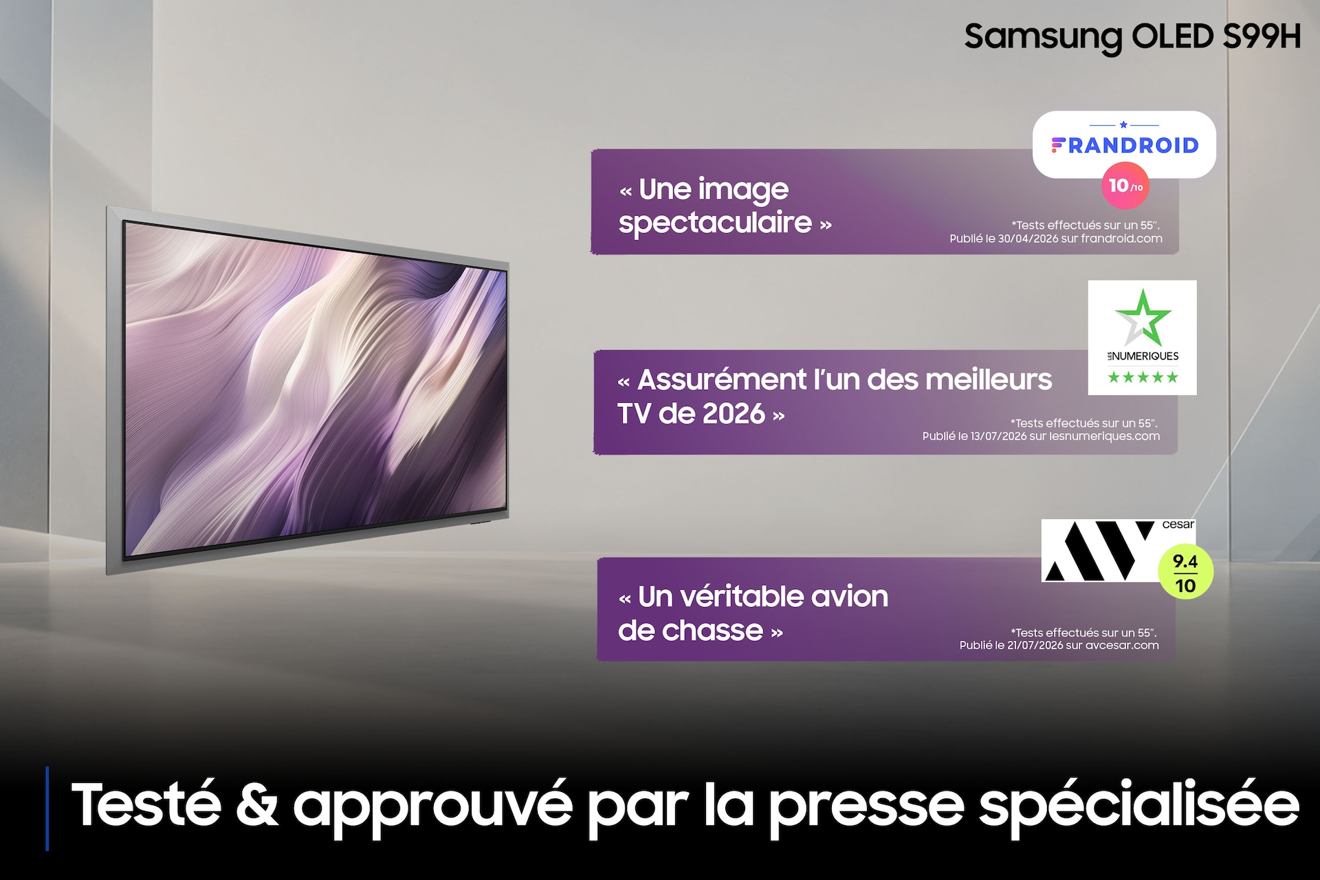65" OLED S99H 4K Samsung Vision AI Smart TV (2026) Silver