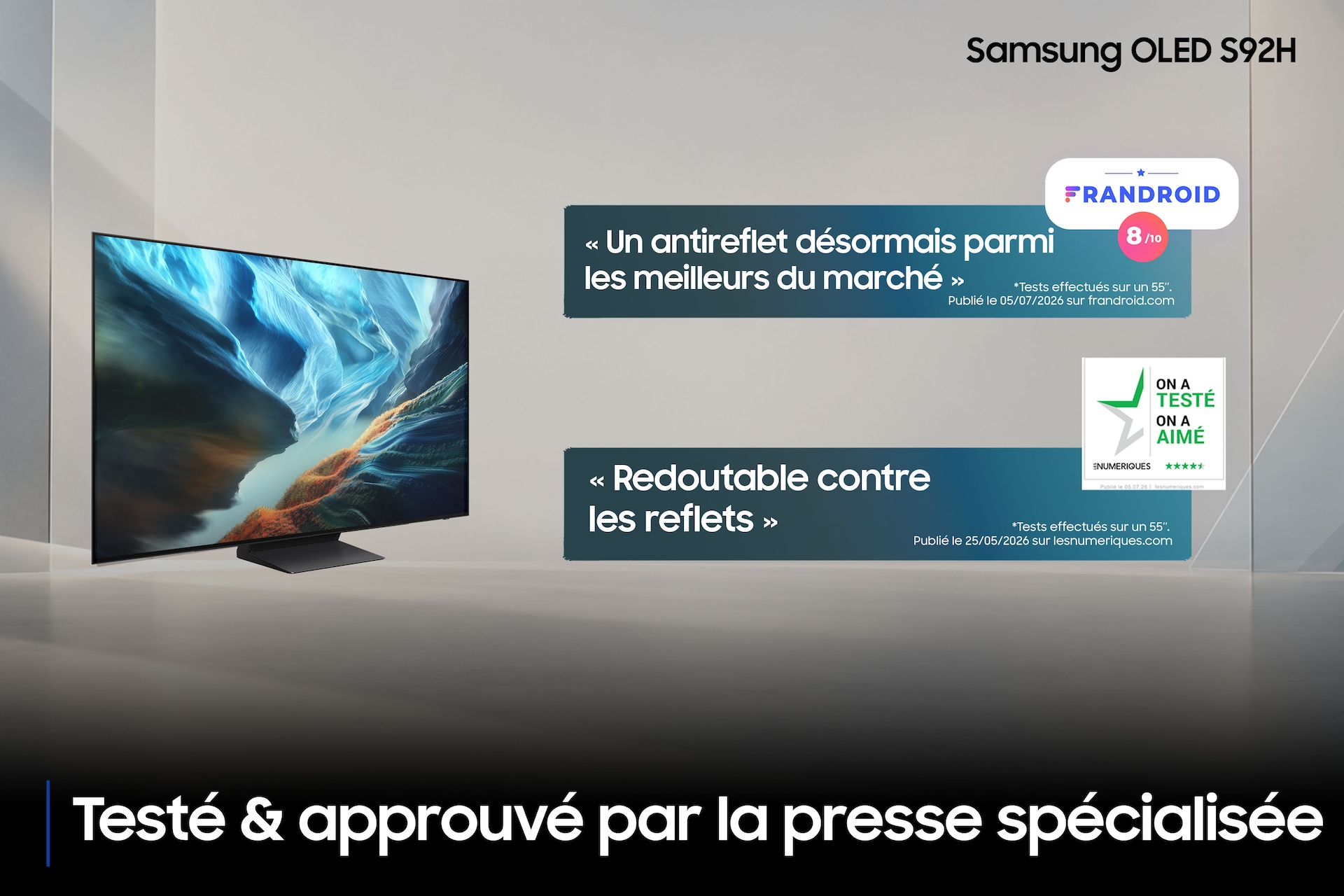 77" OLED S92H 4K Samsung Vision AI Smart TV Sans Reflet (2026) Graphite