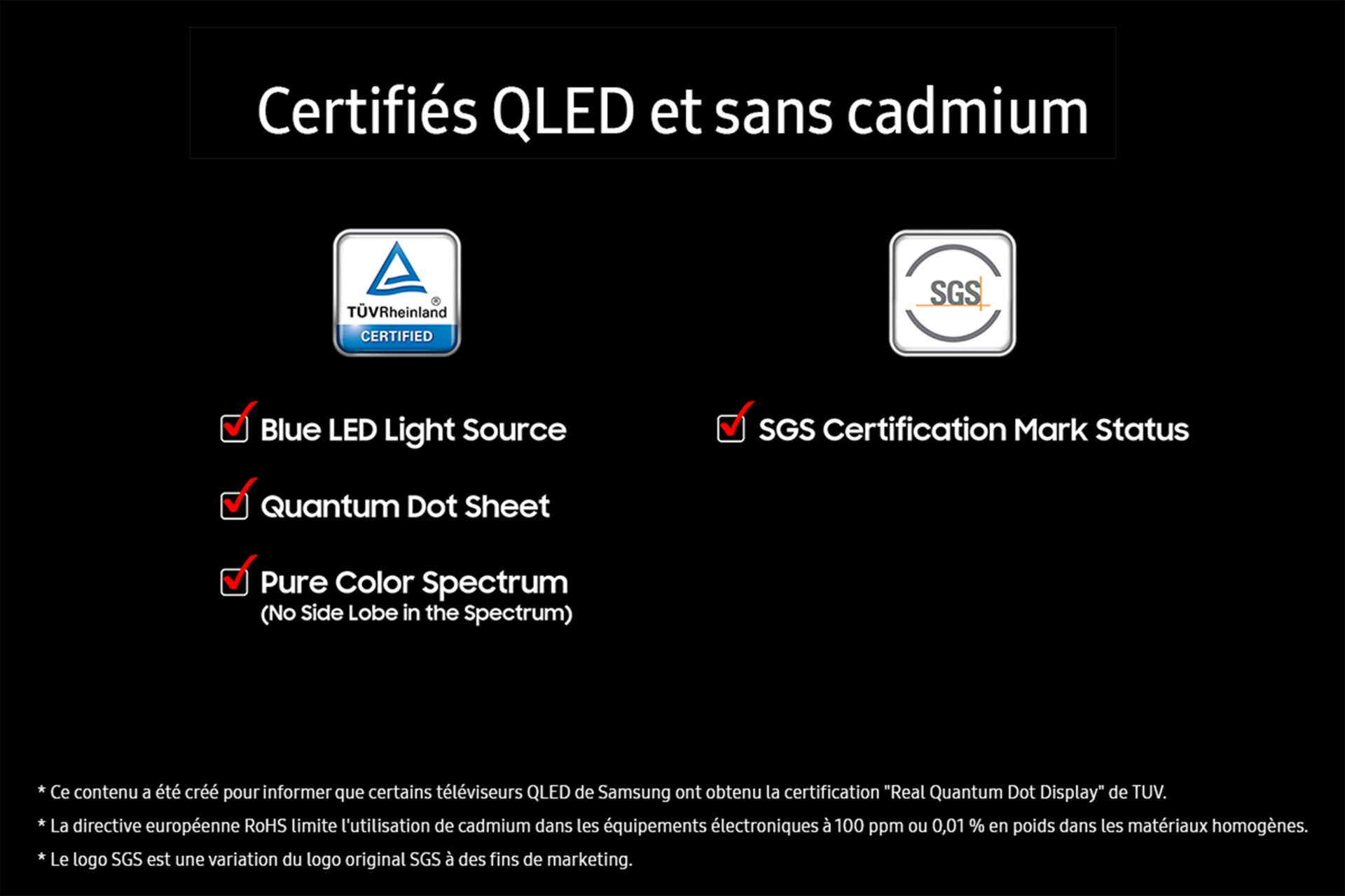 CERTIFICATION QLED ET SANS CADIUM