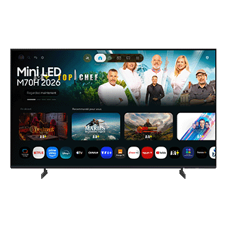 65" Mini LED M70H 4K Samsung Vision AI Smart TV (2026) Front Titanium Black 