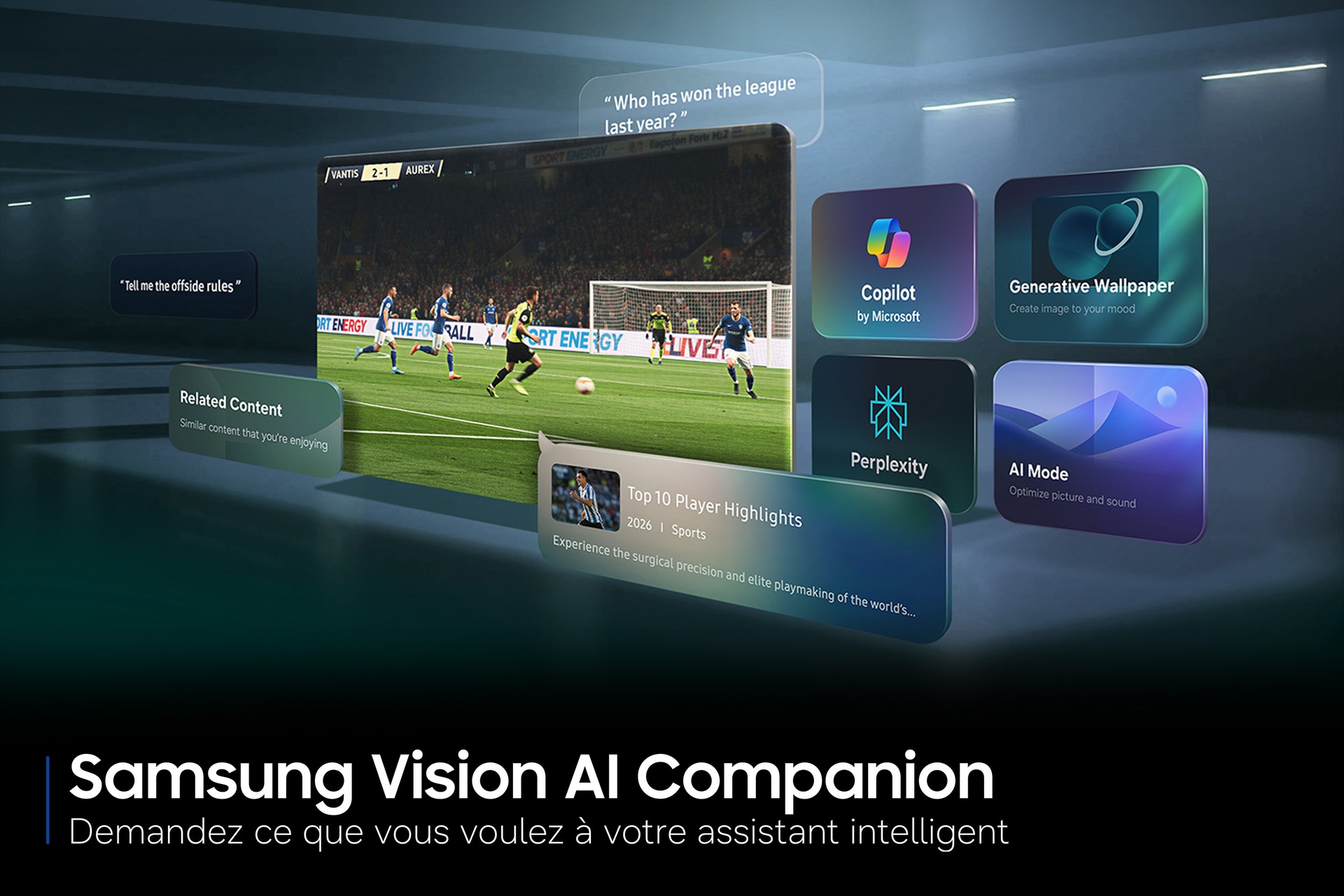 65" Crystal UHD U8005H 4K Samsung Vision AI Smart TV (2026) L-Side Titanium Gray 