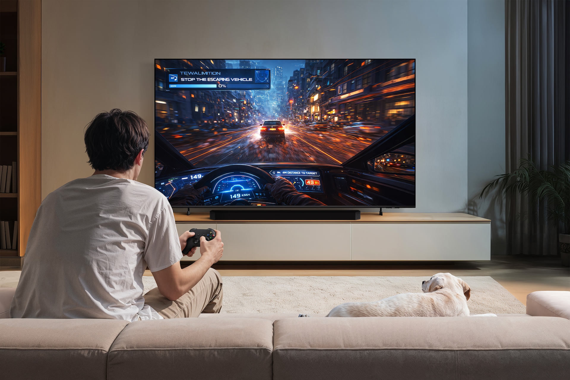 65" Mini LED M80H 4K Samsung Vision AI Smart TV (2026) L-Perspective Titanium Black 
