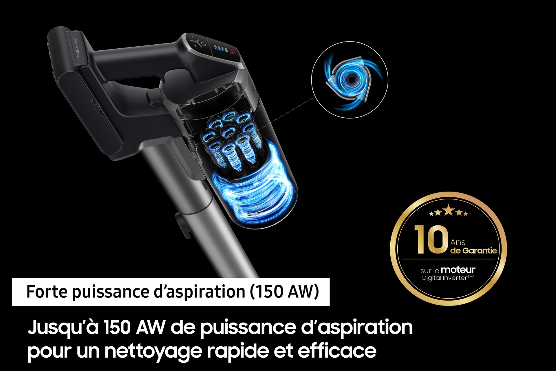 Jet 60 Turbo Aspirateur balai 1 brosse Menthe 150 AW Menthe